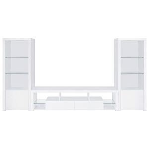 Jude 3-piece Entertainment Center w/71" TV Stand White High Gloss by Coaster