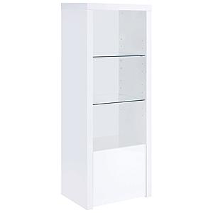 Jude 3-shelf Media Tower w/Storage Cabinet White High Gloss by Coaster