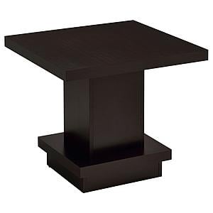 Reston Pedestal Square End Table Cappuccino by Coaster