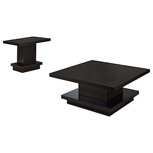 Reston 2-piece Square Coffee and End Table Set Cappuccino by Coaster