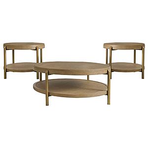 Arini 3-piece Round Coffee and End Table Set Sand Wash by Coaster