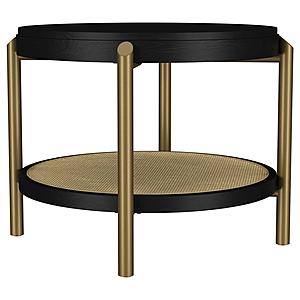 Arini Round End Side Table w/Storage Shelf Black by Coaster