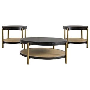 Arini 3-piece Round Coffee and End Table Set Black by Coaster