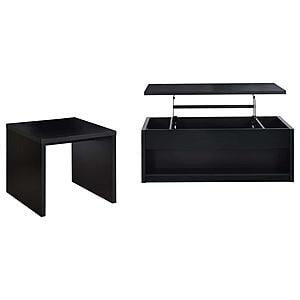 Knapp 2-piece Lift Top Coffee and End Table Set Black by Coaster