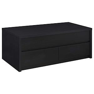 Knapp Lift Top Cocktail Coffee Table w/Dual Drawers Black by Coaster
