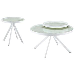 Briggs 2-piece Round Coffee and End Table Set White by Coaster