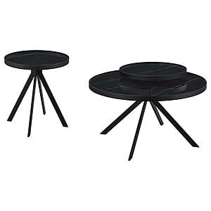 Briggs 2-piece Round Coffee and End Table Set Black by Coaster