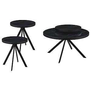 Briggs 3-piece Round Coffee and End Table Set Black by Coaster