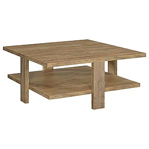 Dawn Square Engineered Wood Coffee Table With Shelf Mango by Coaster