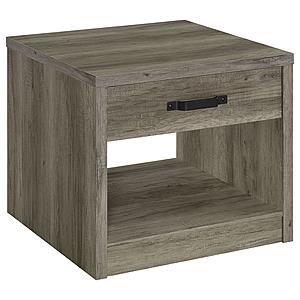 Felix 1-drawer Square Engineered Wood End Table Grey Driftwood by Coaster