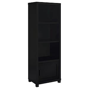 Jupiter 3-shelf Media Tower Bookcase w/Storage Cabinet Black by Coaster