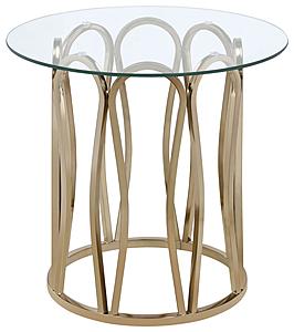 Monett Round End Table Chocolate Chrome and Clear by Coaster
