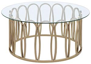 Monett Round Coffee Table Chocolate Chrome and Clear by Coaster