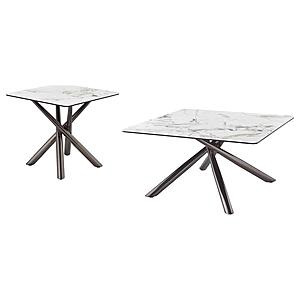 Carvell 2-piece Square Coffee and End Table Set Mirage White by Coaster