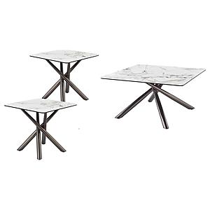 Carvell 3-piece Square Coffee and End Table Set Mirage White by Coaster