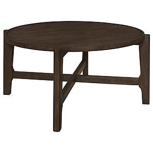 Cota Round Solid Wood Coffee Table Dark Brown by Coaster