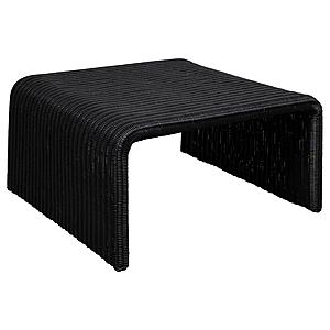 Cahya Woven Rattan Sqaure Coffee Table Black by Coaster
