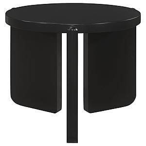 Cordova Round Solid Wood End Table Black by Coaster