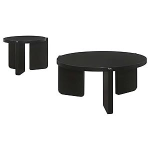 Cordova 2-piece Solid Wood Coffee and End Table Set Black by Coaster