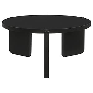 Cordova Round Solid Wood Coffee Table Black by Coaster