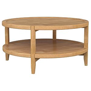 Camillo Round Solid Wood Coffee Table Maple Brown by Coaster