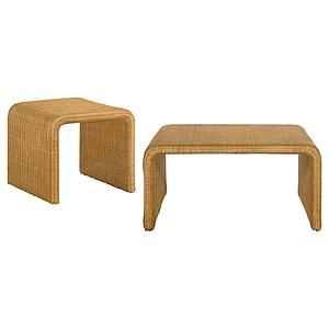Cahya 2-piece Rattan Coffee and End Table Set Natural by Coaster