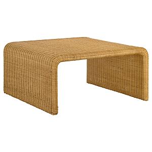 Juanita Square Rattan Coffee Table Natural by Coaster