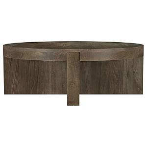 Kinkaid Round Solid Mango Wood Coffee Table Brown by Coaster