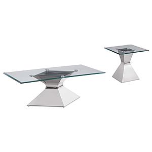Jenny 2-piece Rectangular Coffee and End Table Set Chrome by Coaster