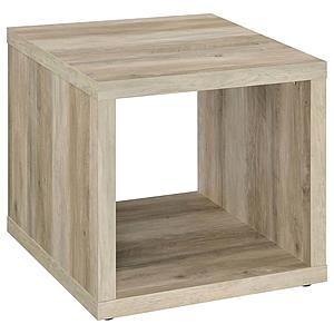 Frisco Square Engineered Wood Side End Table Distressed Pine by Coaster