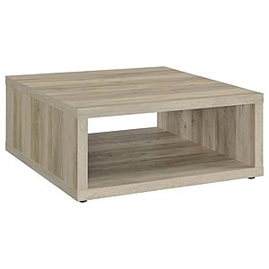 Frisco Square Engineered Wood Coffee Table Distressed Pine by Coaster