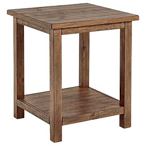 Payne Wood End Table w/Shelf Distressed Brown by Coaster