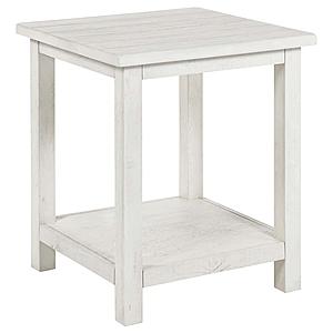 Payne Wood End Table w/Shelf Distressed White by Coaster