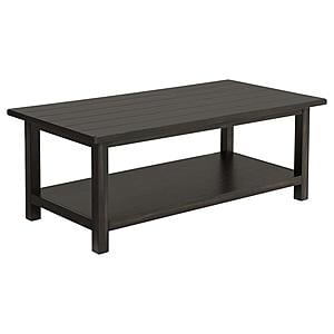 Payne Wood Coffee Table w/Shelf Distressed Java by Coaster