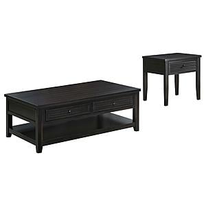 Concord 2-piece Coffee and End Table Set Distressed Java by Coaster