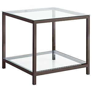 Trini End Table with Glass Shelf Black Nickel by Coaster