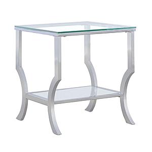 Saide Square End Table with Mirrored Shelf Chrome by Coaster