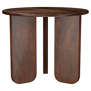Dale Round Solid Mango Wood Side End Table Brown by Coaster