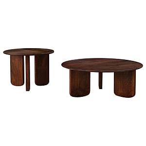 Dale 2-piece Solid Wood Coffee and End Table Set Brown by Coaster