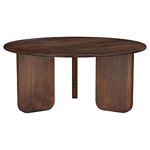 Dale Round Solid Mango Wood Coffee Table Brown by Coaster