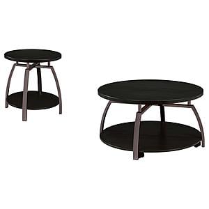 Dacre 2-piece Round Coffee and End Table Set Dark Charcoal by Coaster
