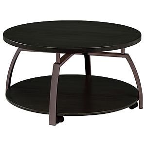 Dacre Round Coffee Table Dark Grey and Black Nickel by Coaster