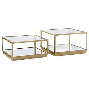 Renee 2-piece Square Occasional Set Rose Brass by Coaster