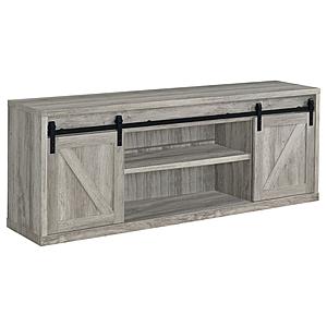 Brockton 71-inch 3-shelf Sliding Doors TV Console Grey Driftwood by Coaster