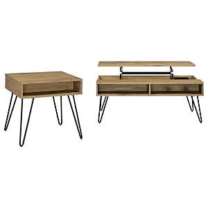 Fanning 2-piece Lift Top Coffee and End Table Set Golden Oak by Coaster