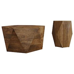 Zalika 2-piece Solid Wood Coffee and End Table Set Natural by Coaster