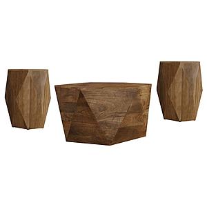 Zalika 3-piece Solid Wood Coffee and End Table Set Natural by Coaster