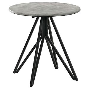 Hadi Round SmartTop Side End Table Cement and Gunmetal by Coaster