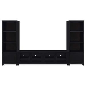 Jupiter 3-piece Entertainment Center 79-inch TV Stand Black by Coaster