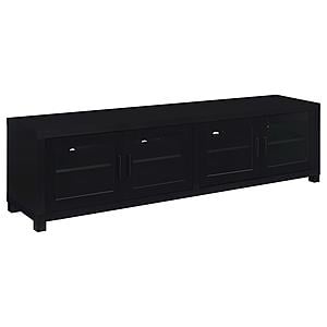 Jupiter 4-door 79" TV Stand Media Console w/Framed Glass Panels Black by Coaster